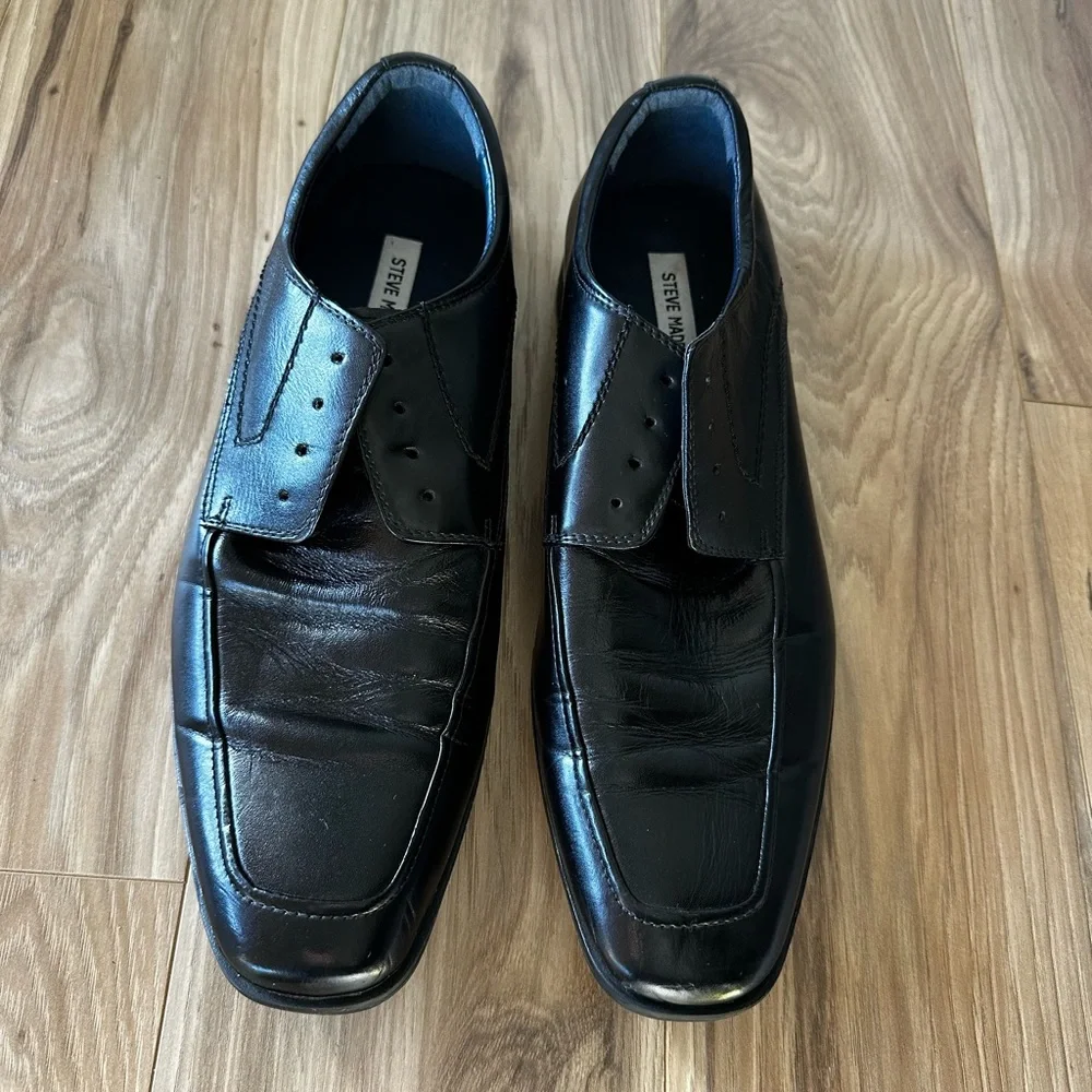 Steve Madden Leather Black Men's Lace Up Dress Shoes
